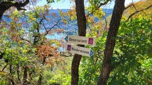 Beschilderung des Klettersteiges